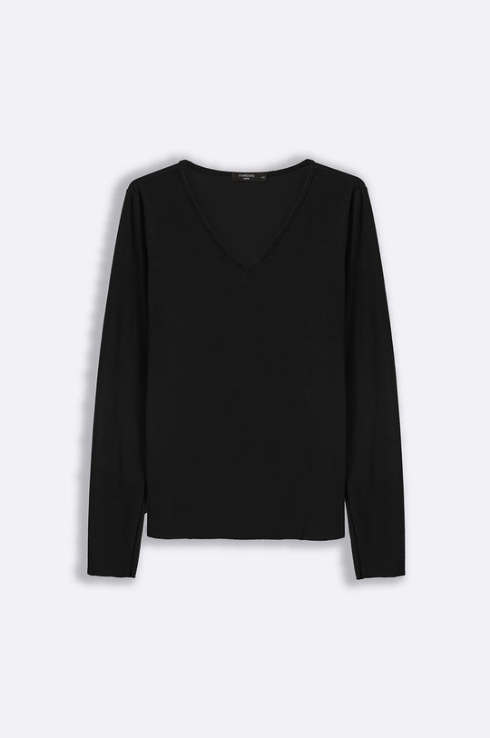 BLACK V-NECK TEE