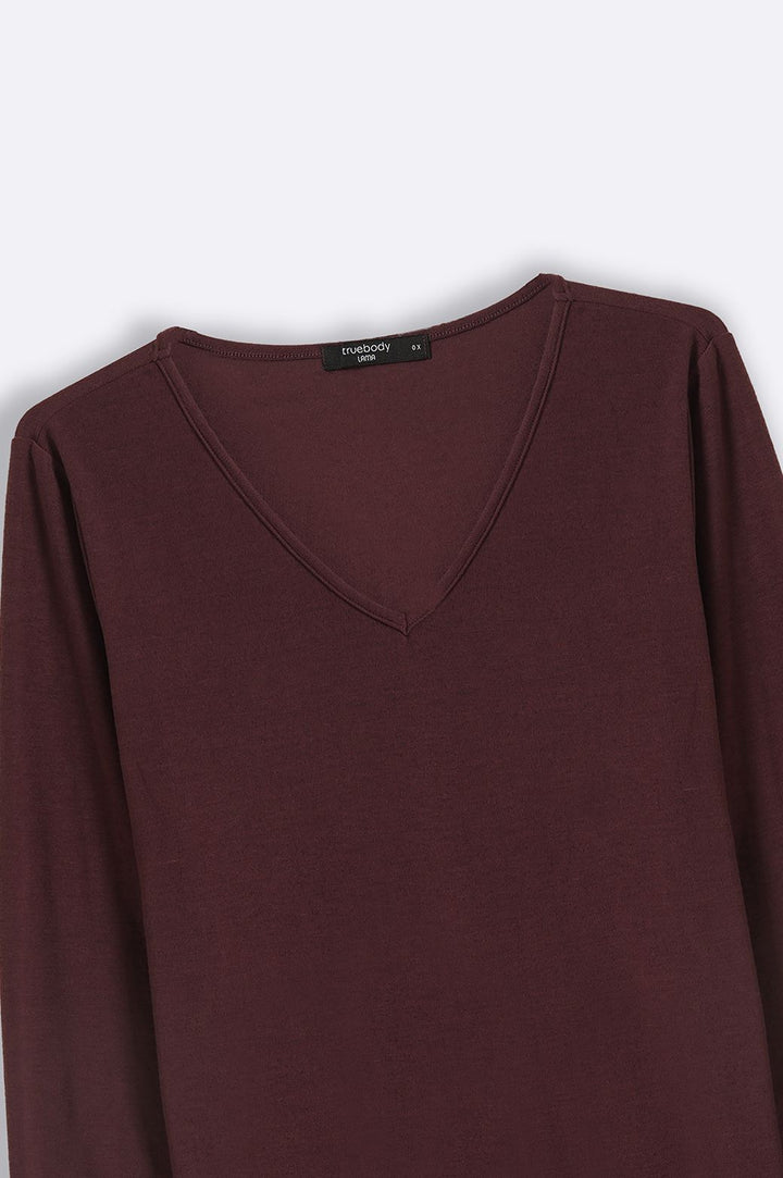 WINE V-NECK TEE