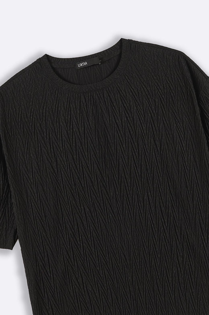 DARK GREY RIBBED LONG TEE