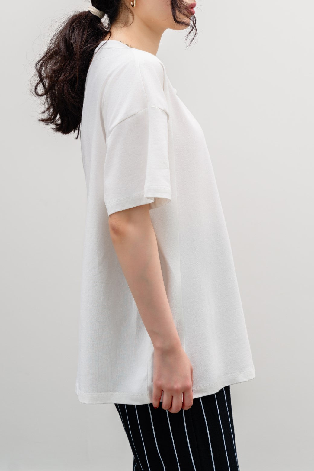 WHITE OVERSIZED T-SHIRT WITH PRINT