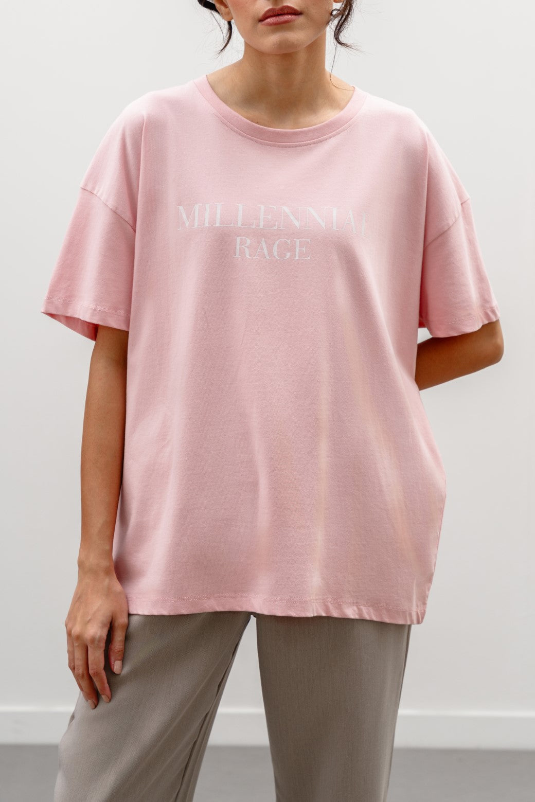 ITALIAN CLAY OVERSIZED T-SHIRT WITH PRINT