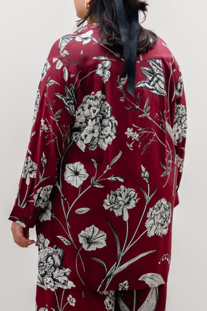 MAROON CRIMSON BLOOM TRUEBODY SHIRT