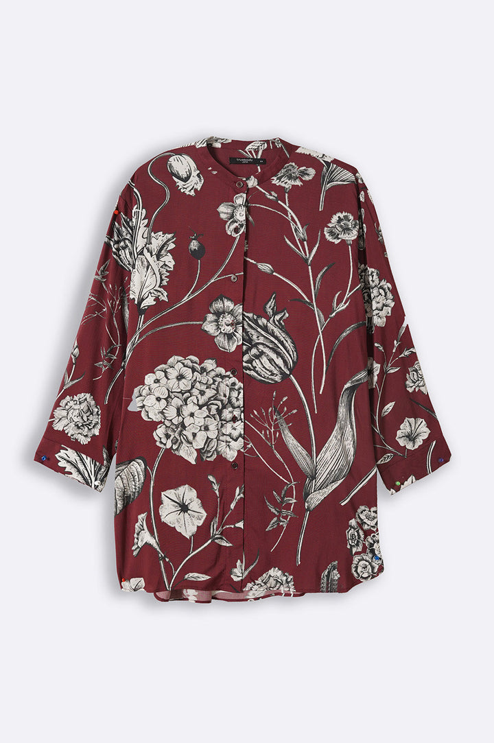 MAROON CRIMSON BLOOM TRUEBODY SHIRT