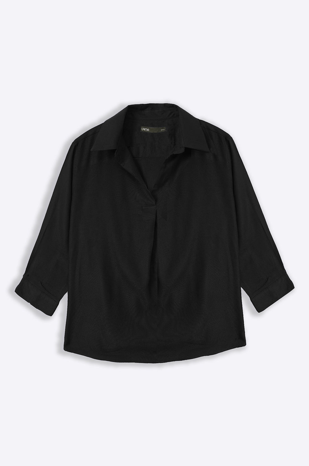 BLACK PLEATED BLOUSE