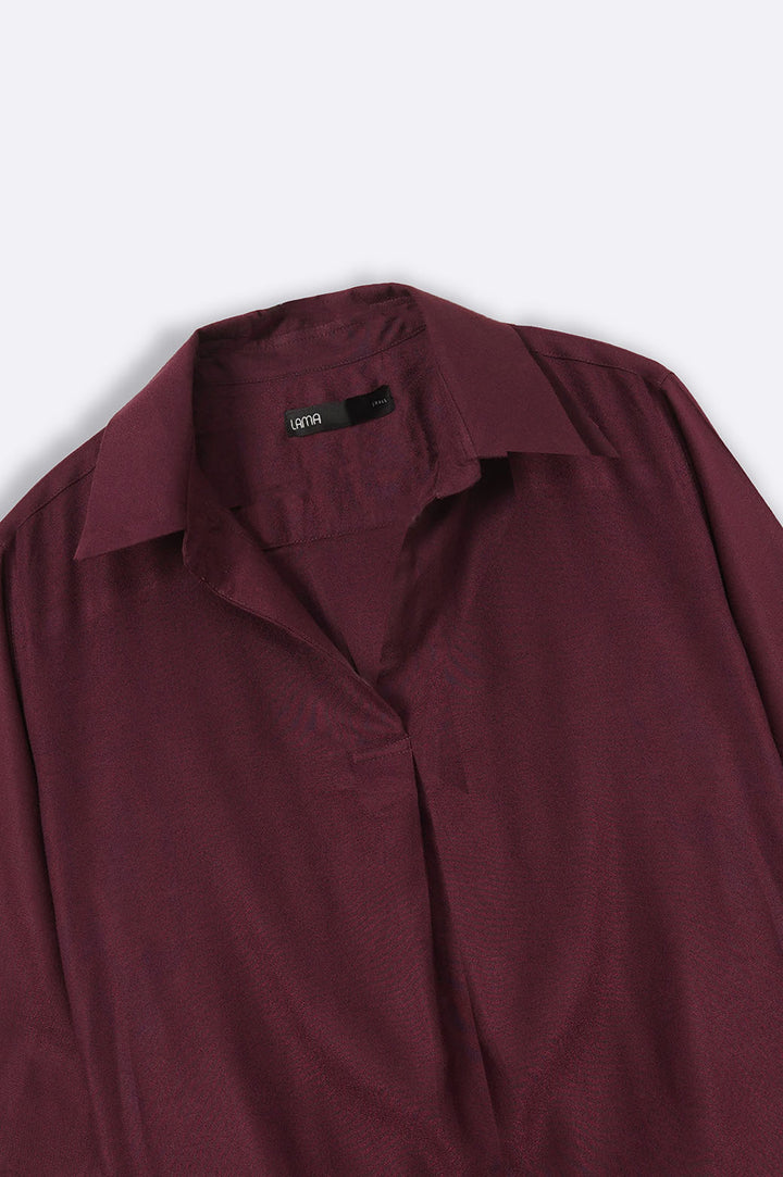 MAROON PLEATED BLOUSE