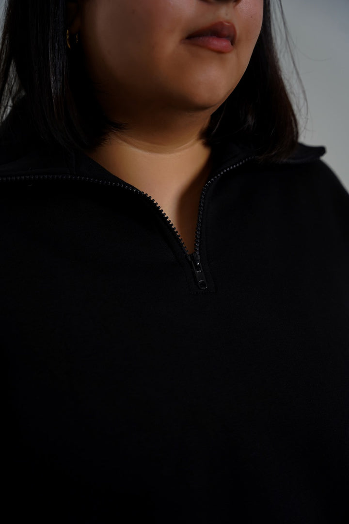 BLACK CURVE NEOPRENE SWEATERSHIRT