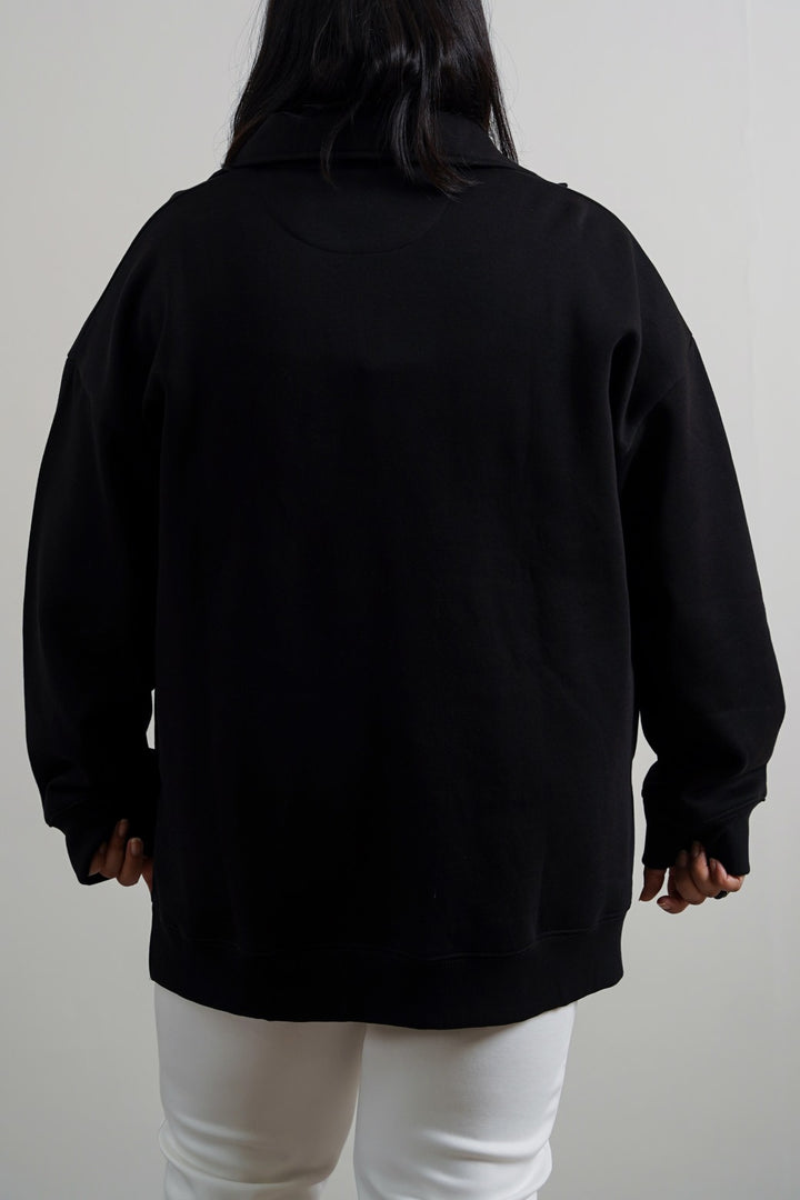 BLACK CURVE NEOPRENE SWEATERSHIRT