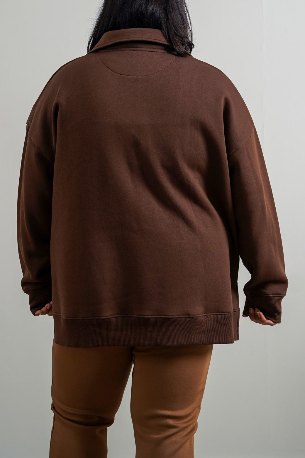 CHOCOLATE CURVE NEOPRENE SWEATERSHIRT