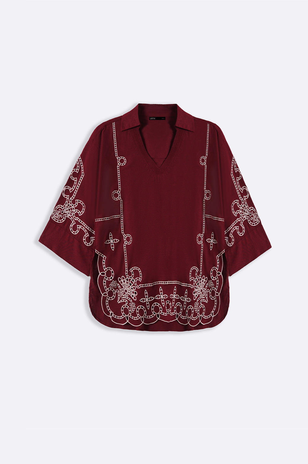 MAROON EMBROIDERED TOP