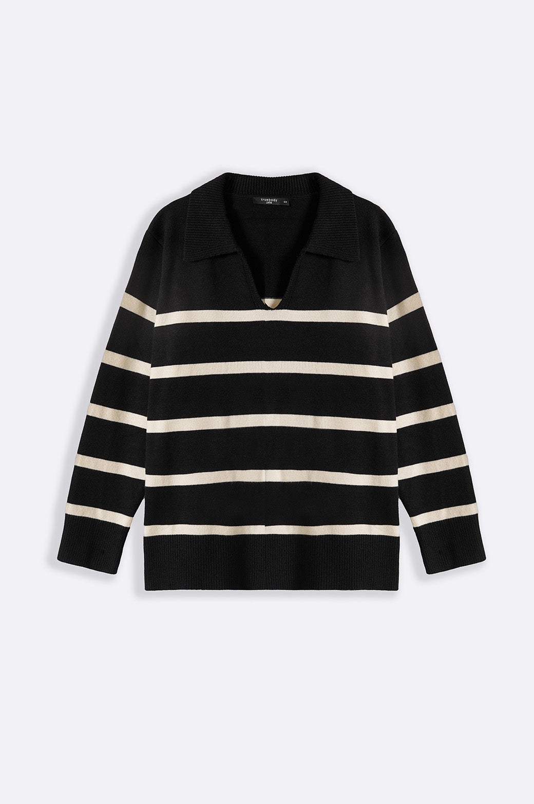 BLACK CURVE POLO STRIPED JUMPER