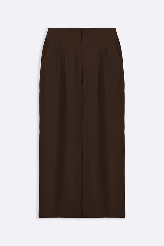 BROWN WORKDAY PLEATED PANTS