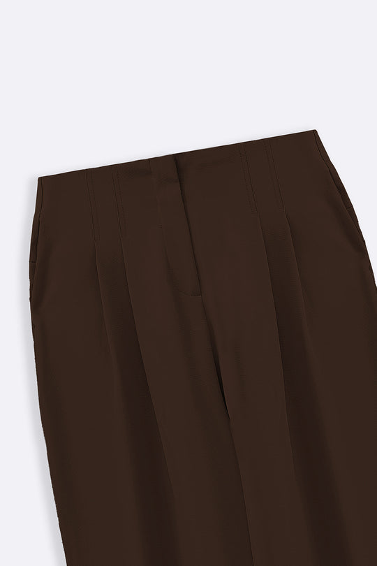 BROWN WORKDAY PLEATED PANTS