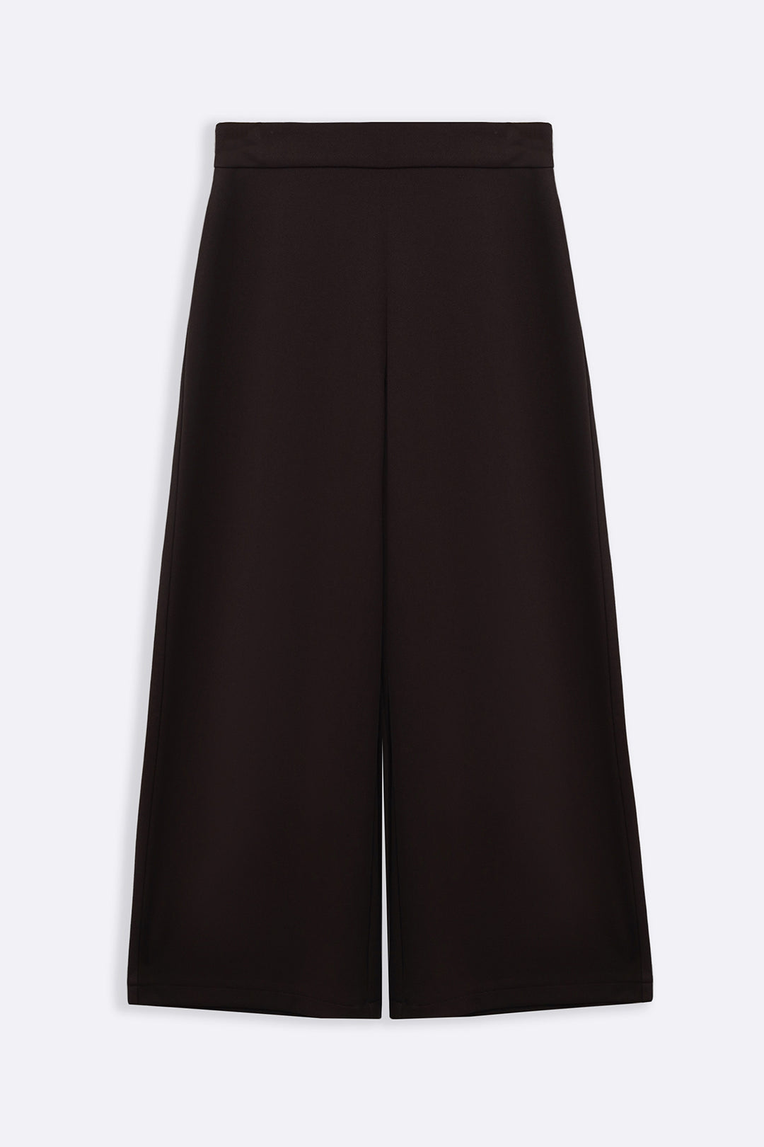 DARK BROWN TWILL TEXTURED CULOTTES