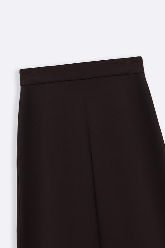 DARK BROWN TWILL TEXTURED CULOTTES