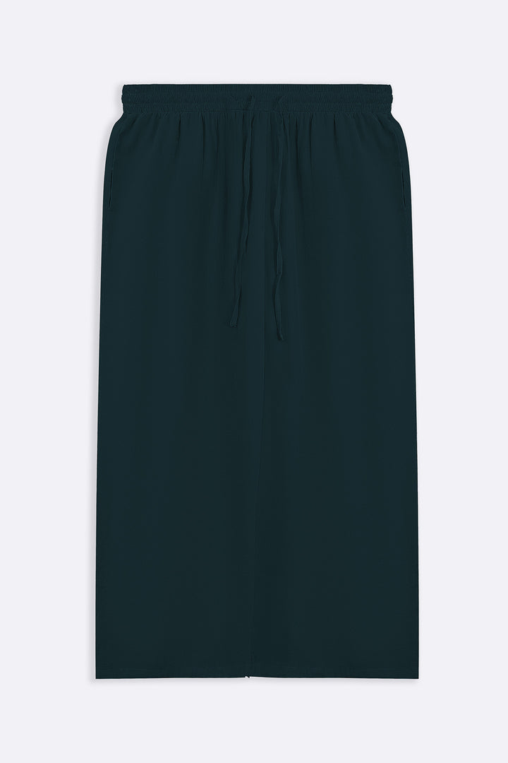 GREEN SLEEK SILK TROUSERS