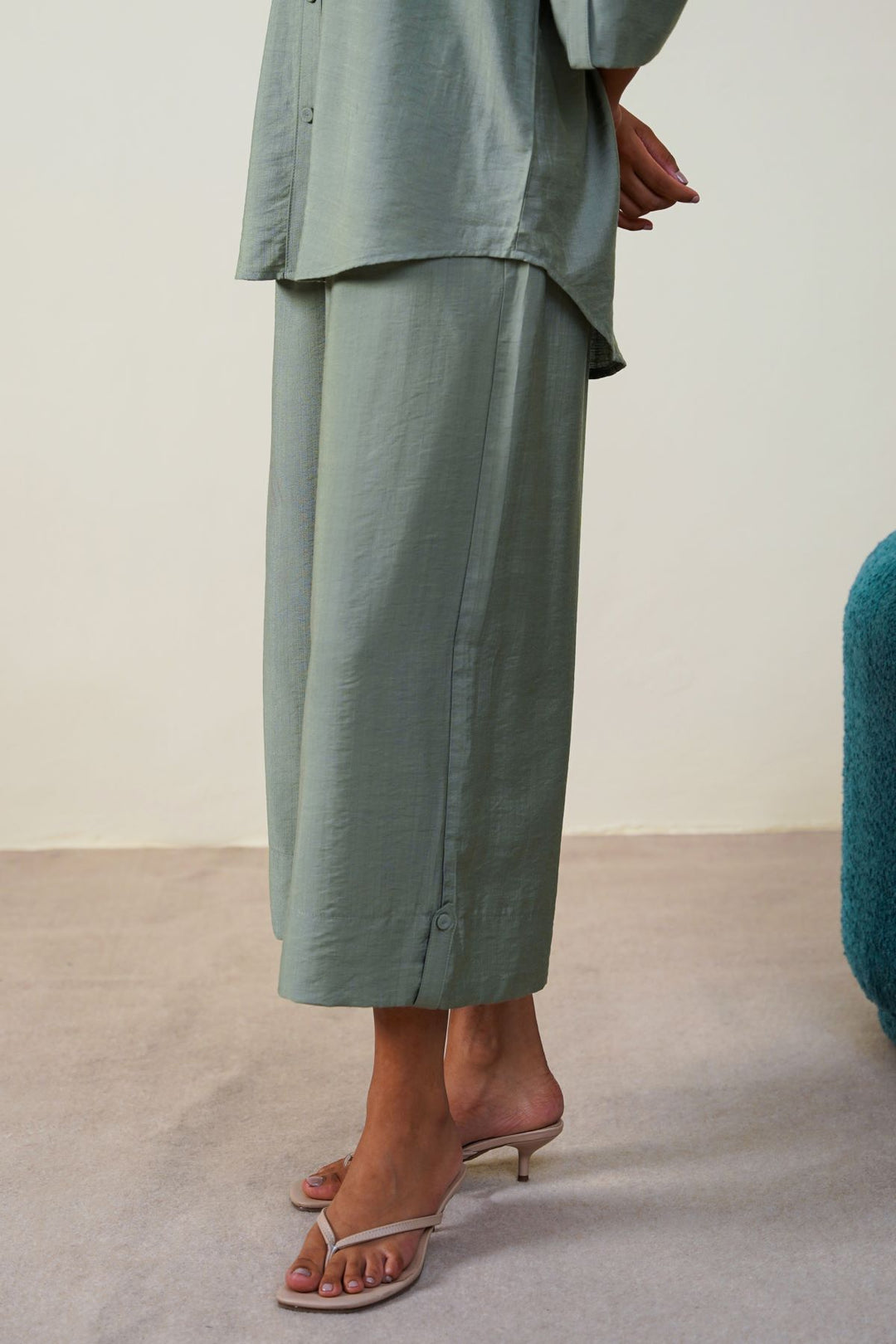 GREEN CRUISE FLOWY CULOTTES