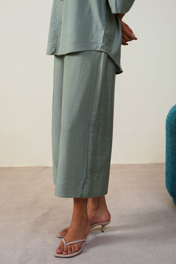 GREEN CRUISE FLOWY CULOTTES