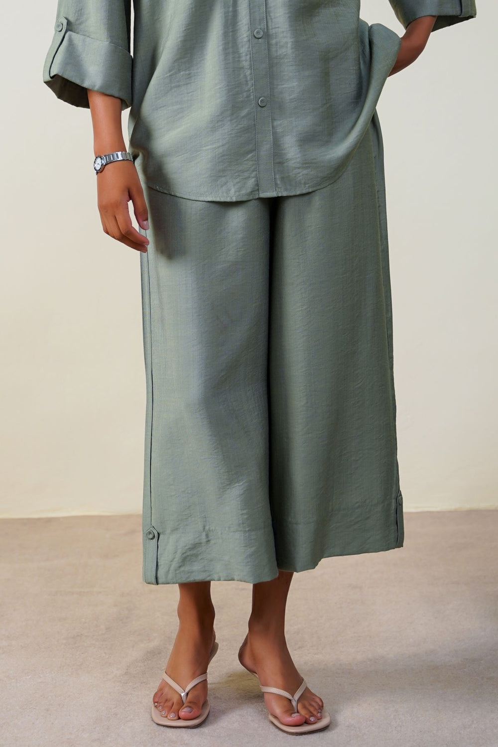 GREEN CRUISE FLOWY CULOTTES