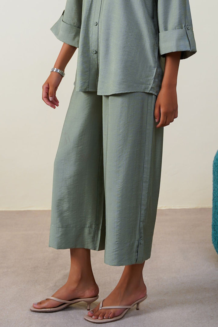 GREEN CRUISE FLOWY CULOTTES