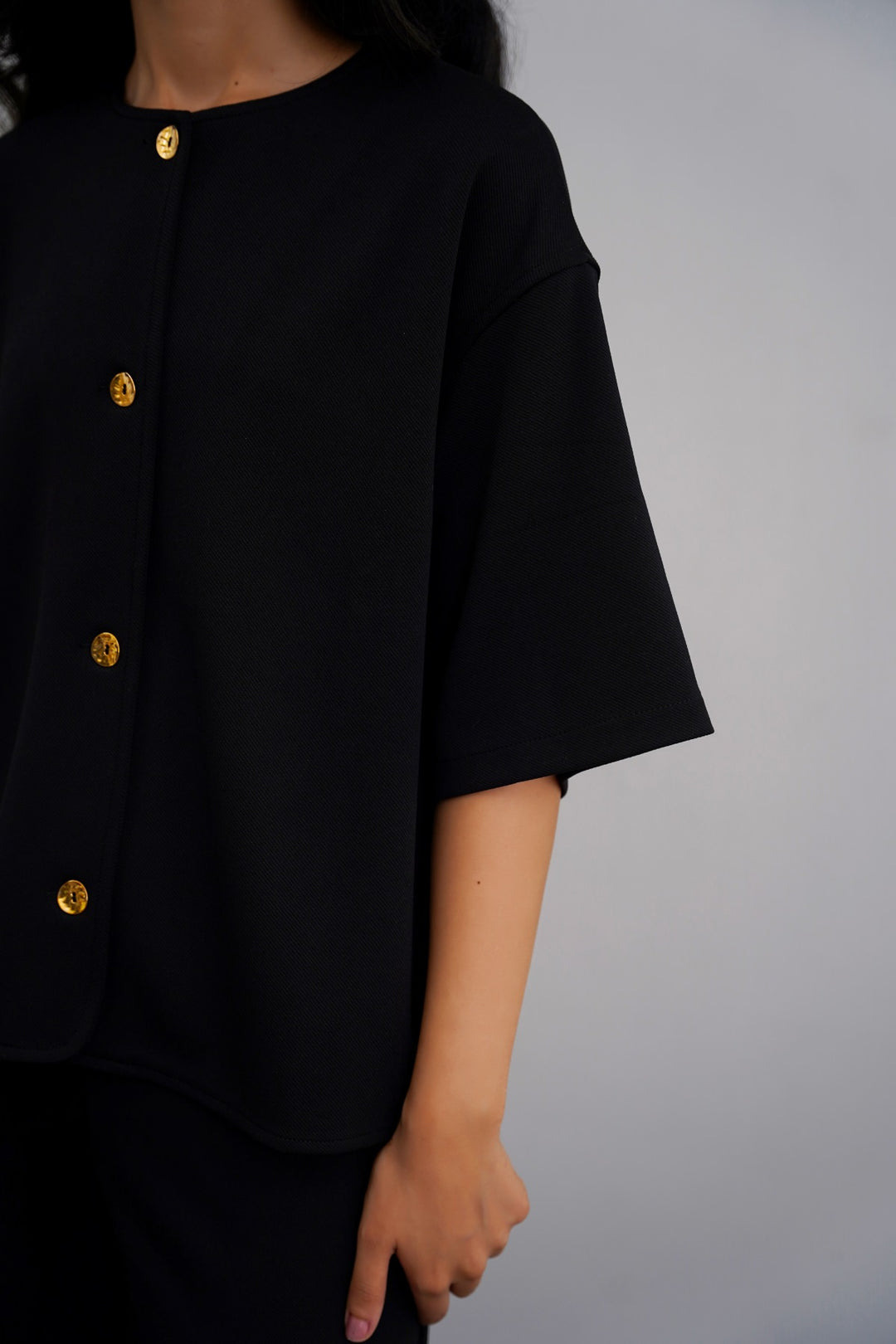 TWILL TEXTURED BLOUSE