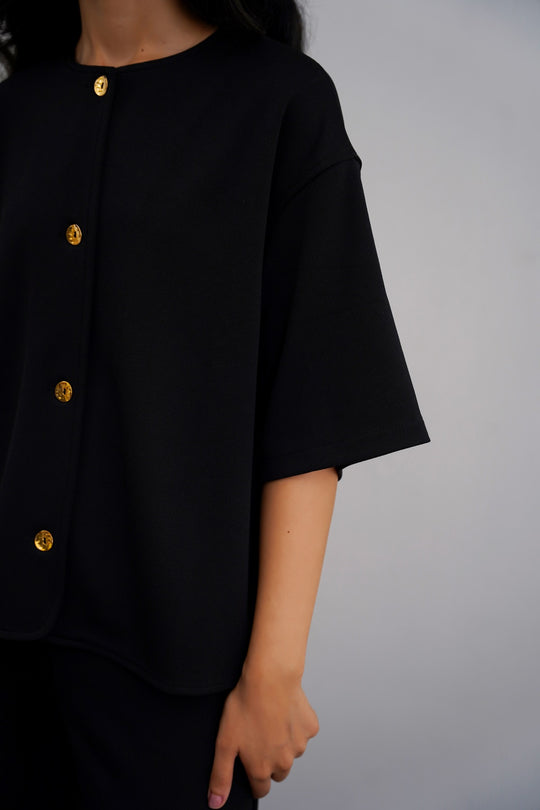 TWILL TEXTURED BLOUSE