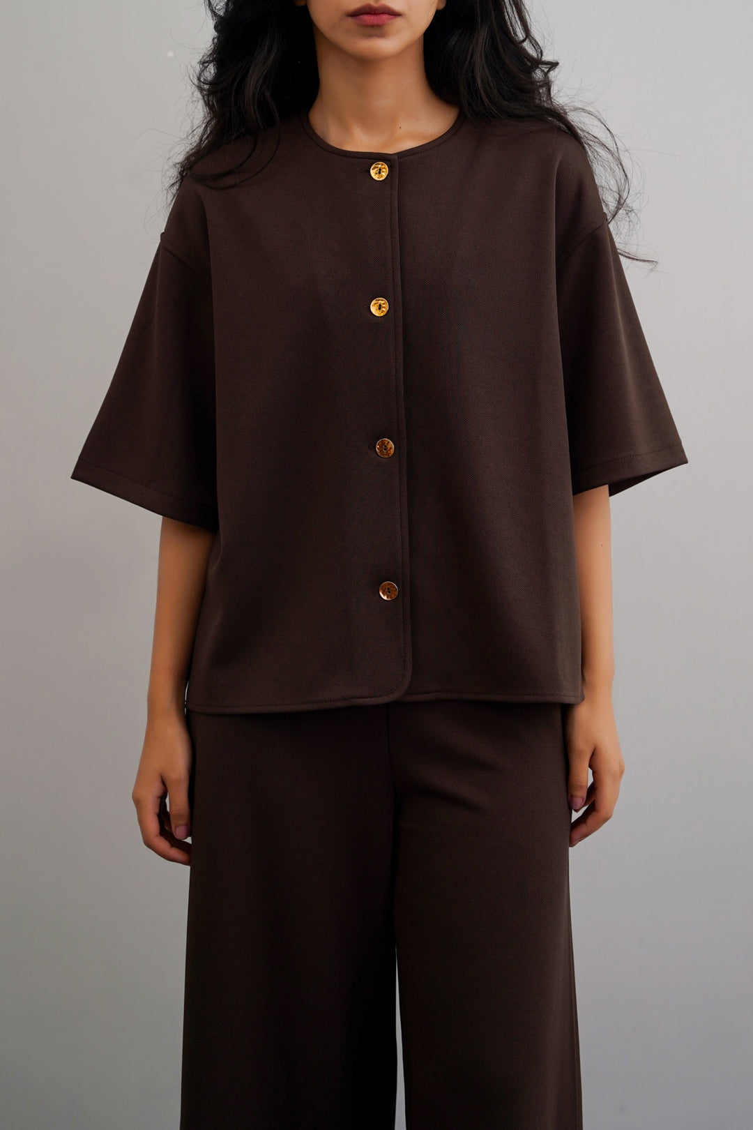 TWILL TEXTURED BLOUSE