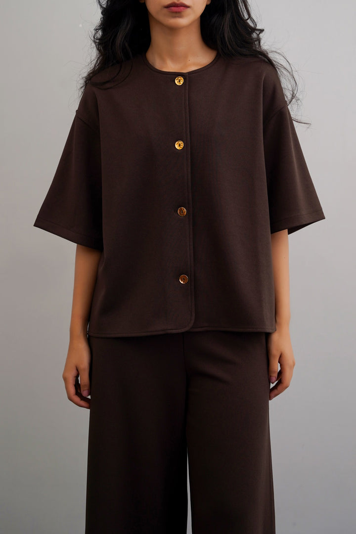 TWILL TEXTURED BLOUSE