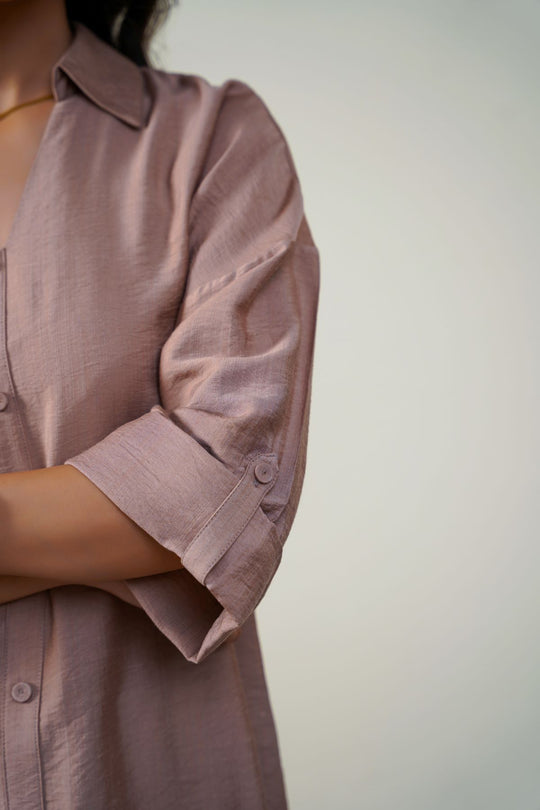 MOCHA SILKY CRUISE BLOUSE