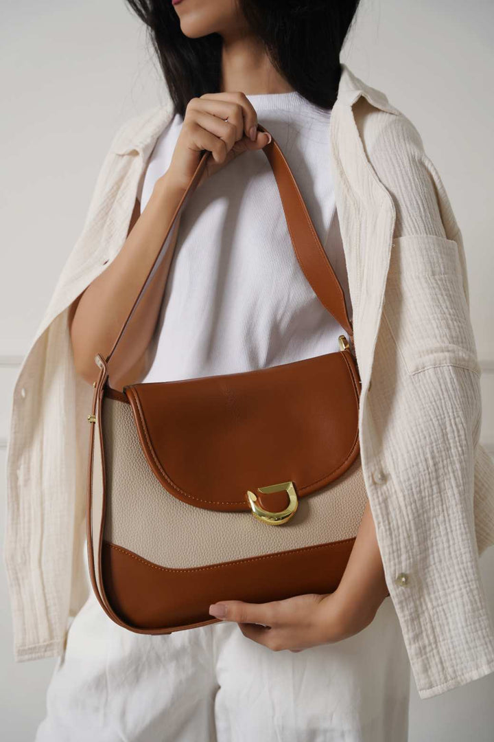 BEIGE CITY SHOULDER BAG