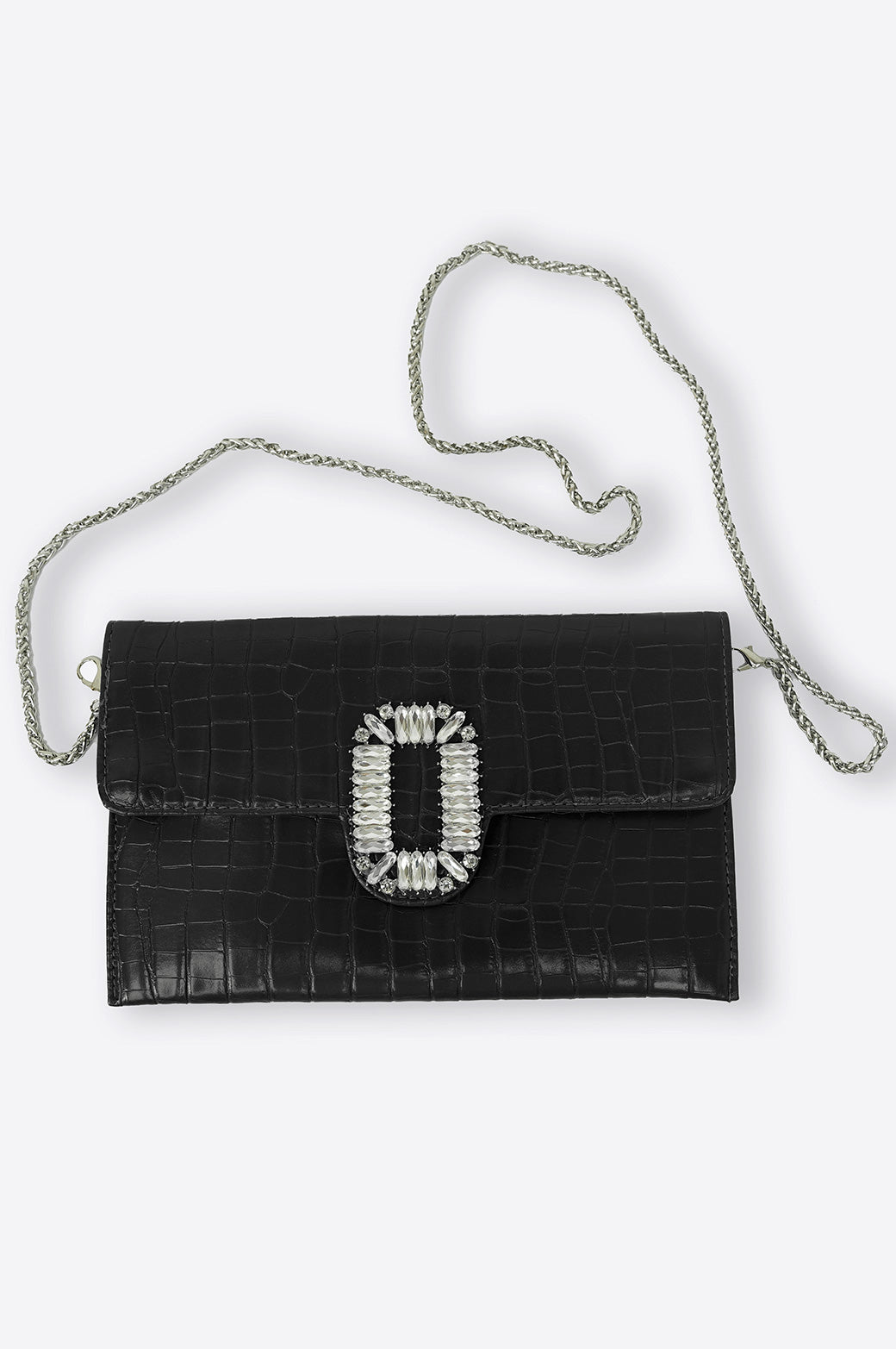 BLACK ELLIE CROSSBODY CLUTCH