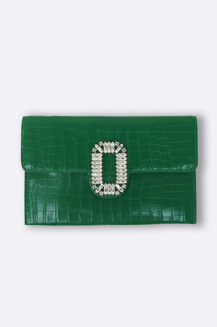 GREEN ELLIE CROSSBODY CLUTCH