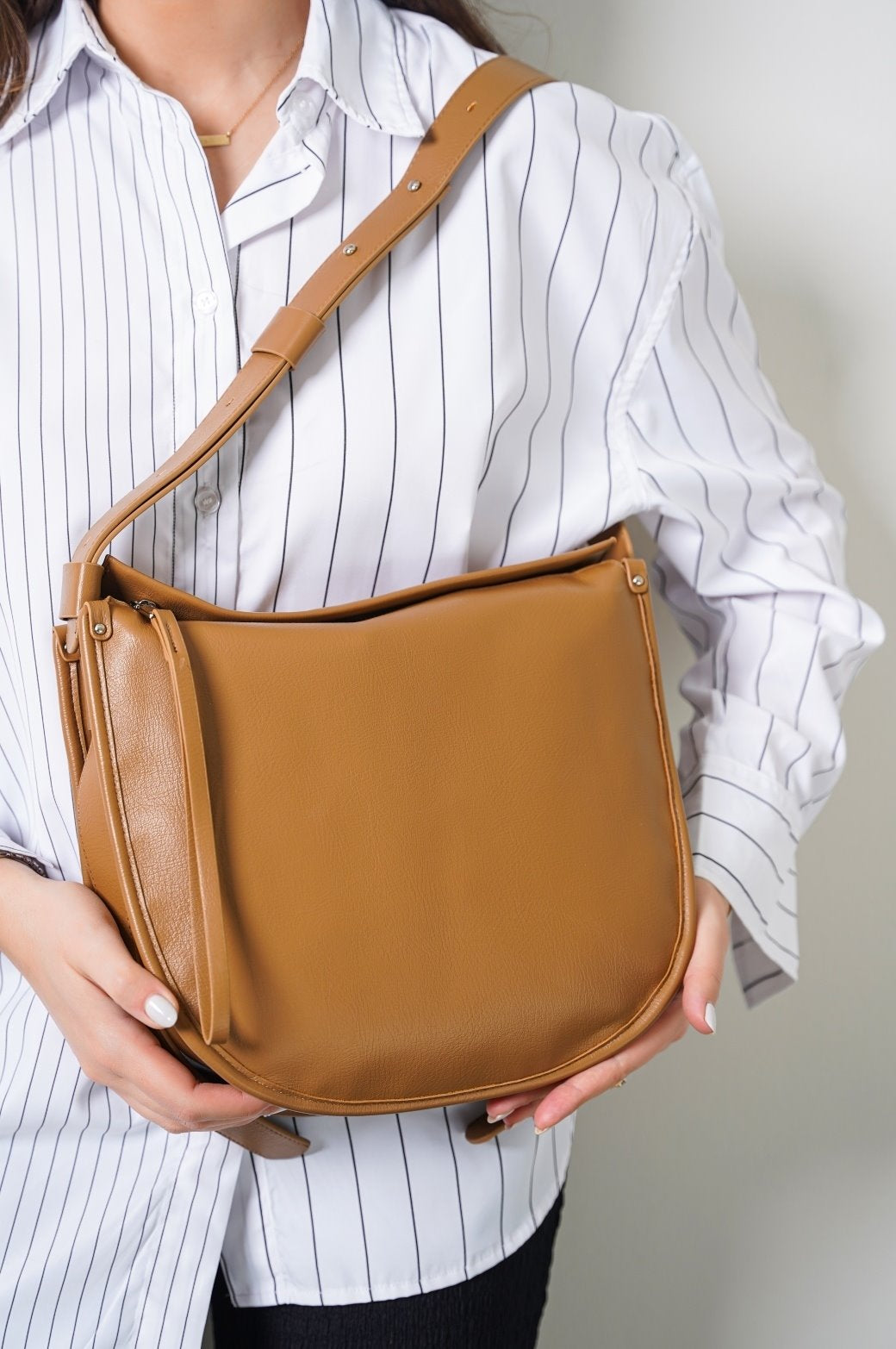 KHAKI SATCHEL TOTE