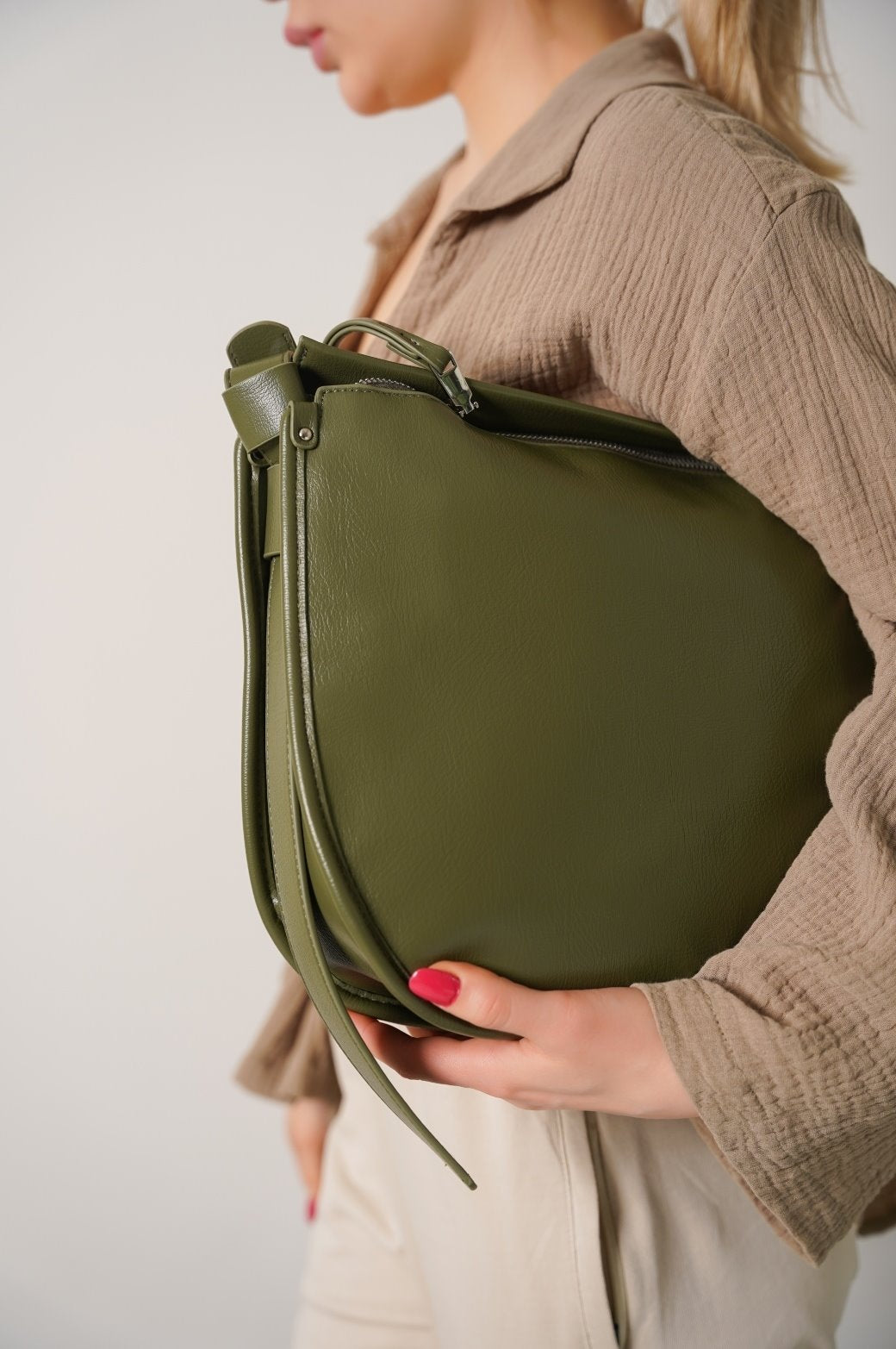 OLIVE SATCHEL TOTE