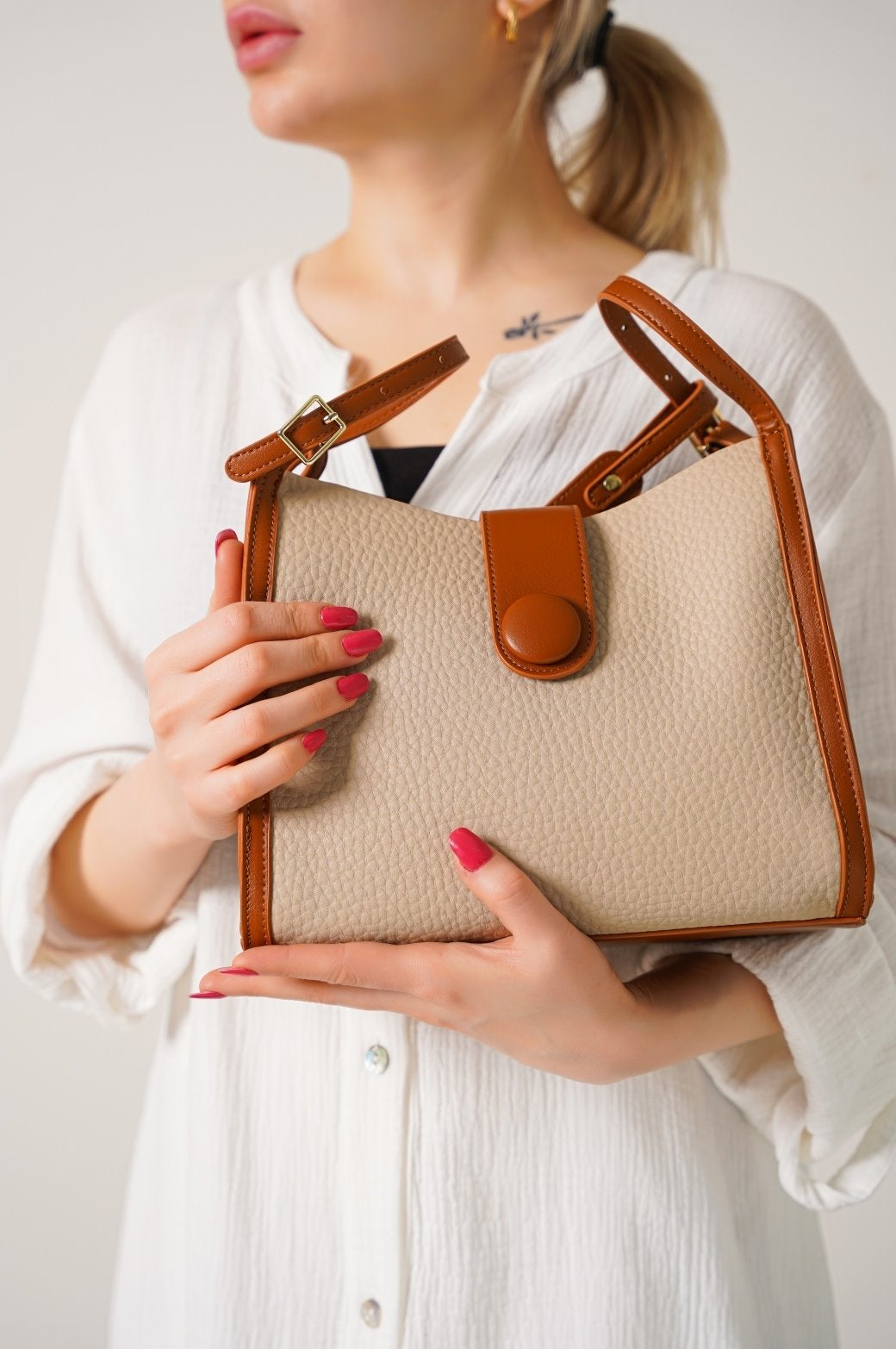 CREAM SMALL TOTE BAG