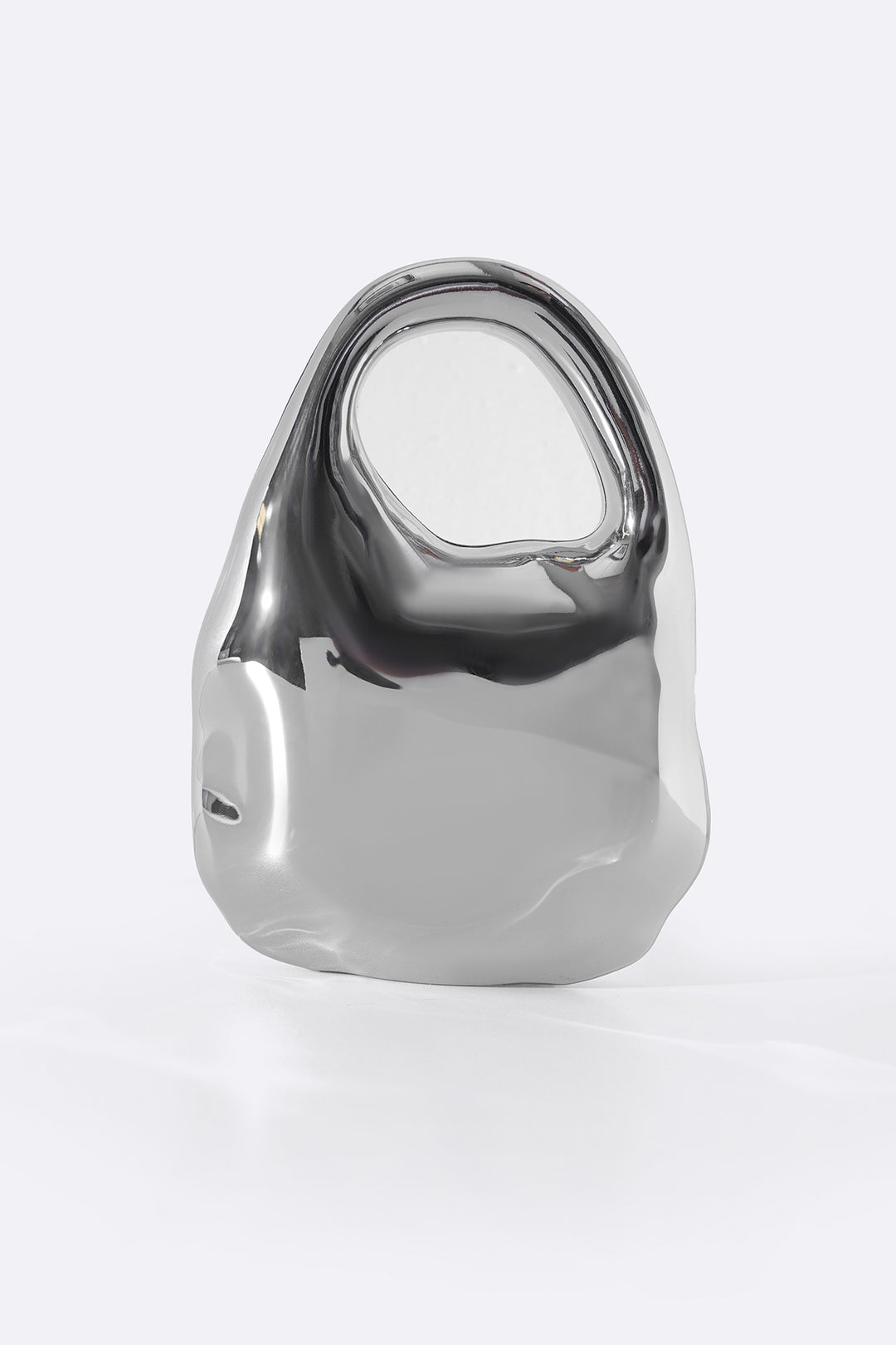 SILVER RUNWAY EDITORIAL CLUTCH