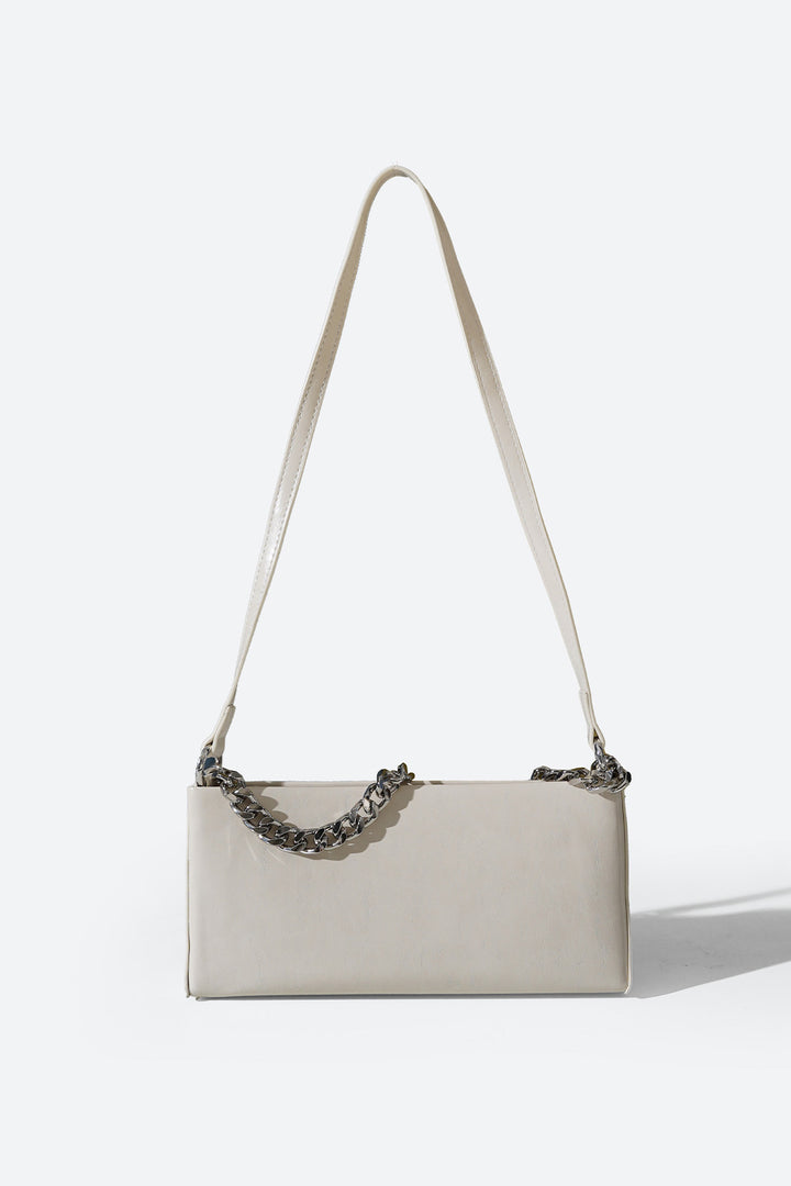 WHITE MINIMAL CHAIN BAG