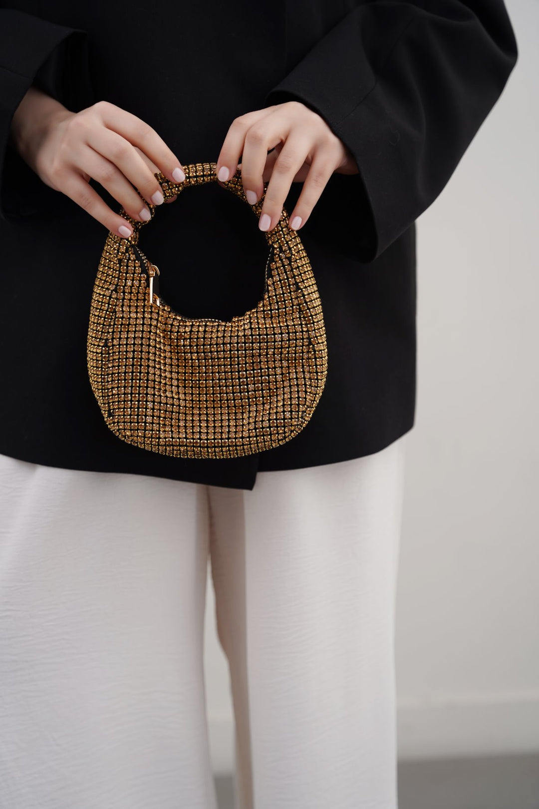 GOLD MINI STUDDED BAG