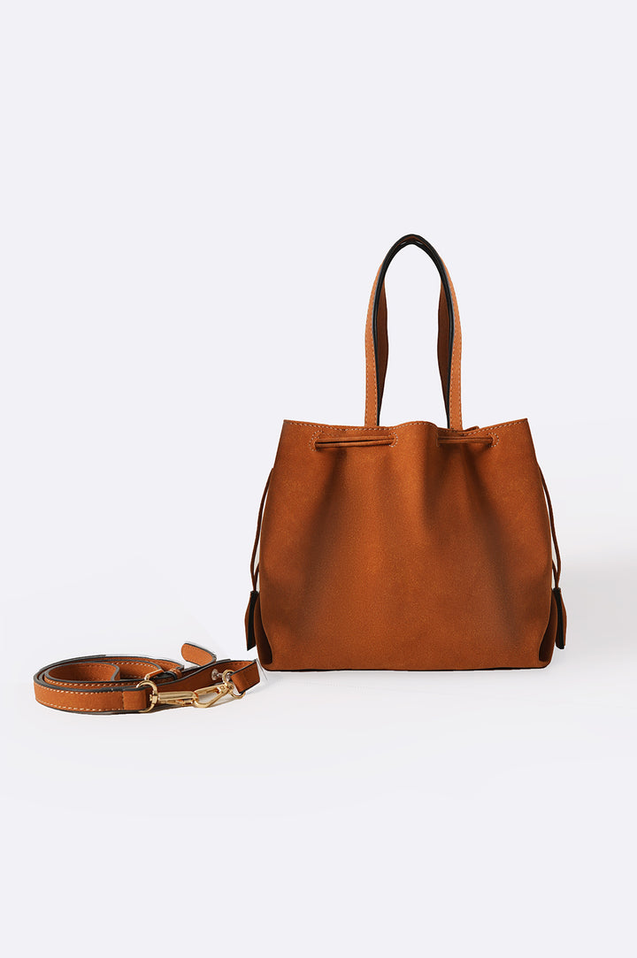 CAMEL SLOUCHY BUCKET BAG