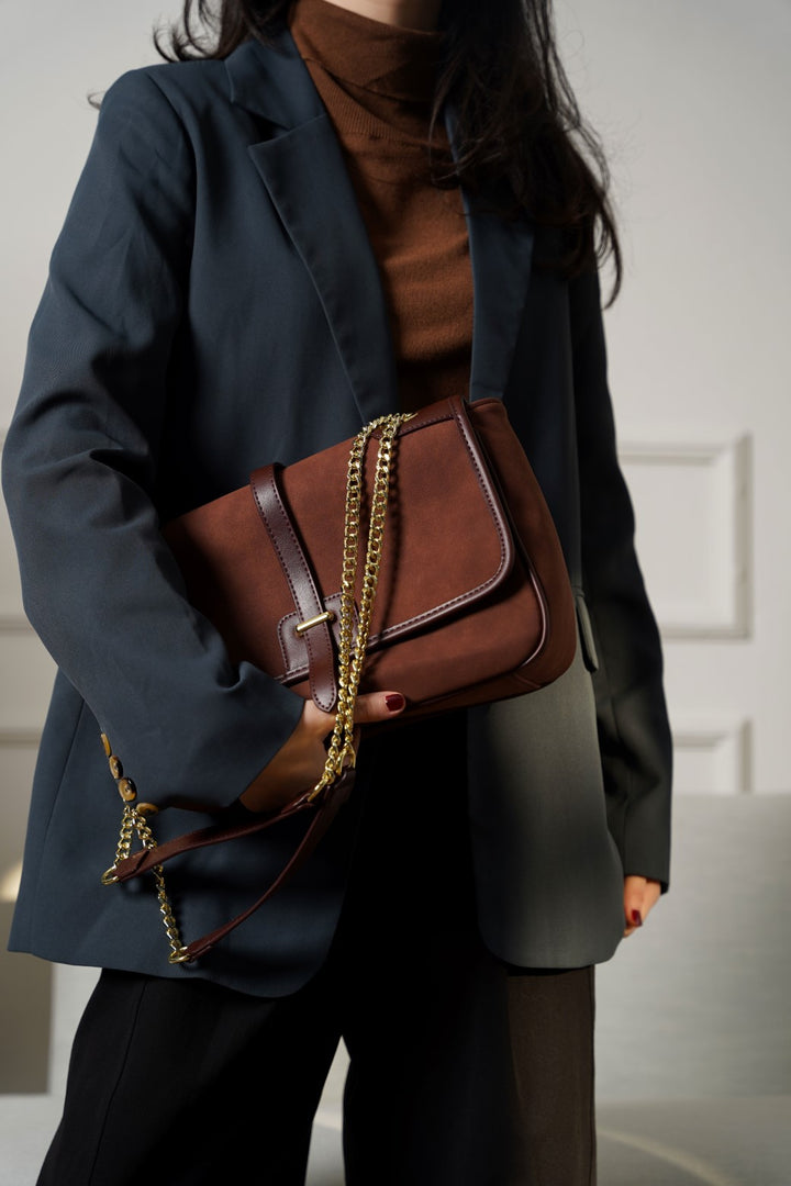 BROWN CITY SUEDE BAG