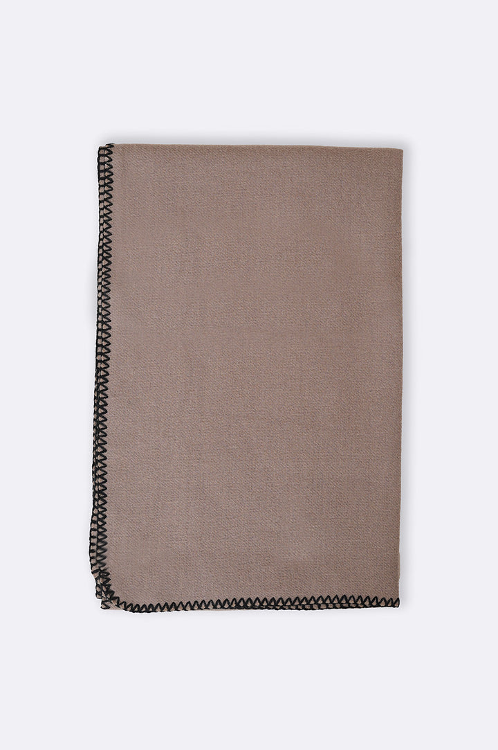 TAUPE LEBANON EMBROIDERED SCARF