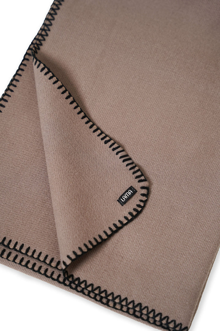 TAUPE LEBANON EMBROIDERED SCARF