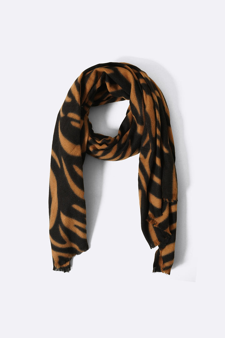 CAMEL PLUSH LONG SCARF