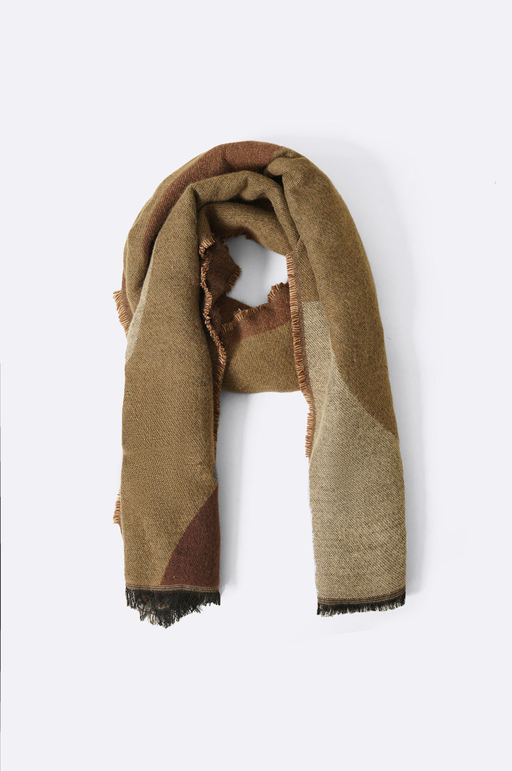 BEIGE REVERSIBLE JACQUARD SCARF