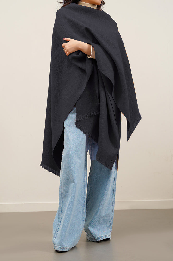 NAVY REVERSIBLE CAPE SHAWL