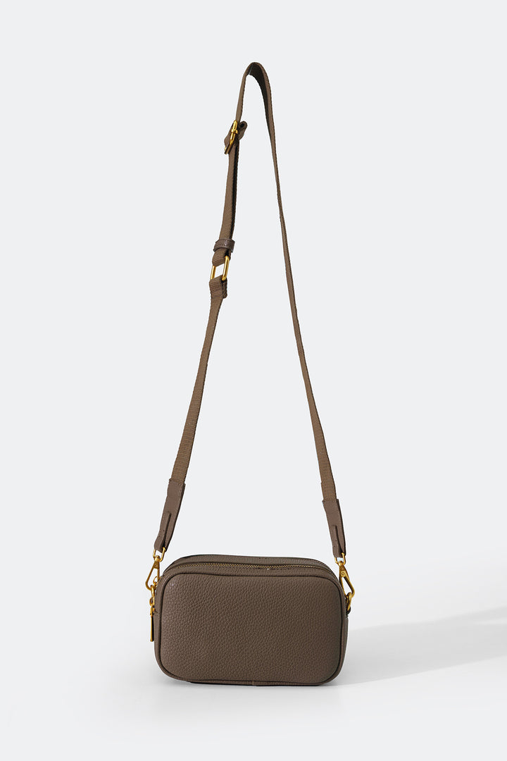 TAUPE MEZZEH DOUBLE-ZIP CROSSBODY