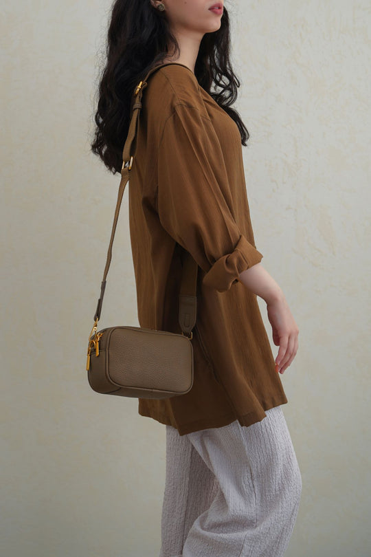 TAUPE MEZZEH DOUBLE-ZIP CROSSBODY