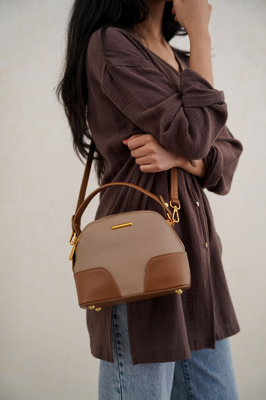 TAUPE MODA VINTAGE BAG