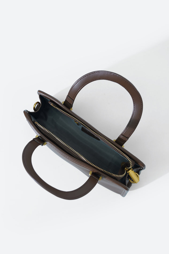 COFFEE MEDIUM TOP-HANDLE PURSE