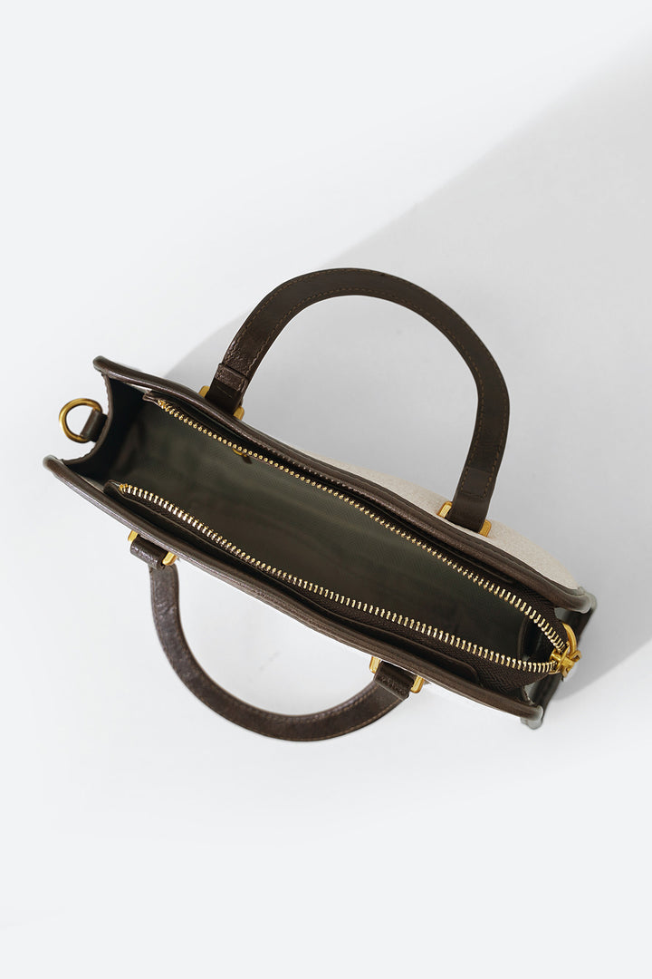 CREAM MEDIUM TOP-HANDLE PURSE