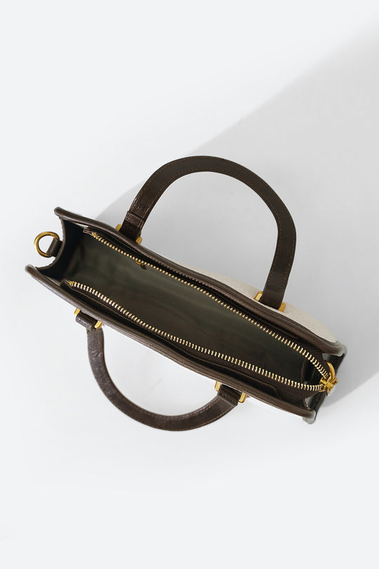 CREAM MEDIUM TOP-HANDLE PURSE